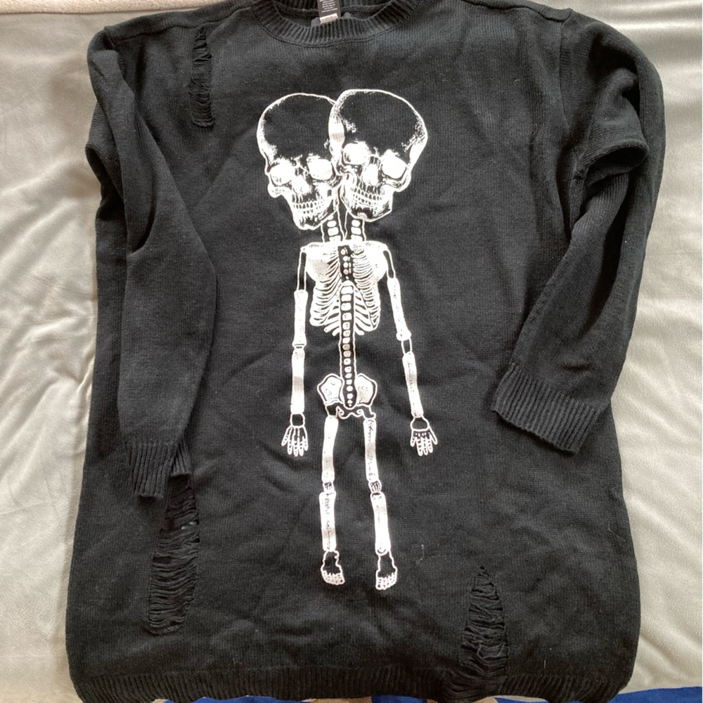Hot Topic Black Skeleton Sweater